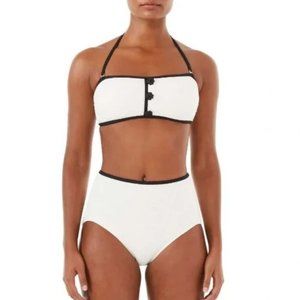 🦩NWT Kate Spade Contrast Bandeau Pique Texture Bikini  Small 🦩